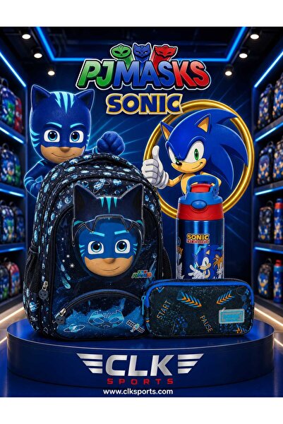 Pj Mask School Bag, Licensed Pencil Bag - Sonic Steel Water Bottle & Flask Gift