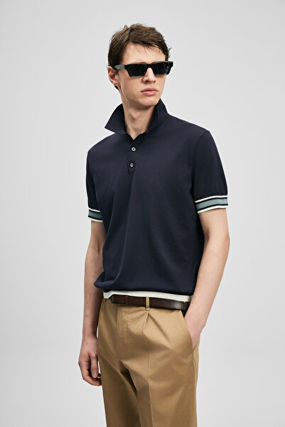 Lufian Ανδρικό πουλόβερ Luıs Μοντάλ σε συνδυασμό χρωμάτων, σκούρο μπλε ναυτικό