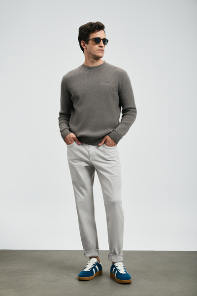 Lufian Ανδρικό παντελόνι Helt Sport 5 Pocket Slim Fit Grey