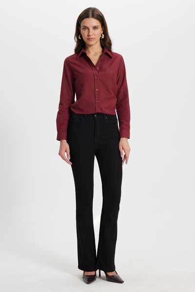 Tudors Γυναικείο πουκάμισο με λεπτή εφαρμογή, μακρυμάνικο, βαμβακερό, με υφή,...