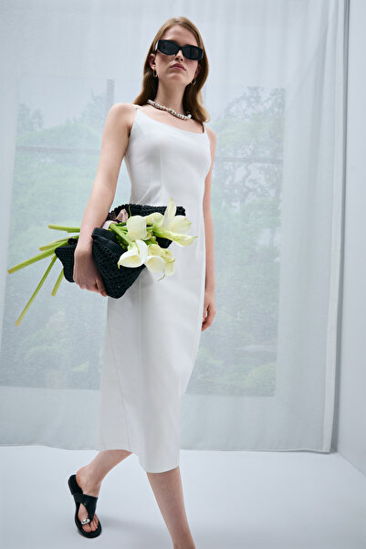 Lufian Γυναικείο Φόρεμα Lisbon σε απόχρωση Off-White