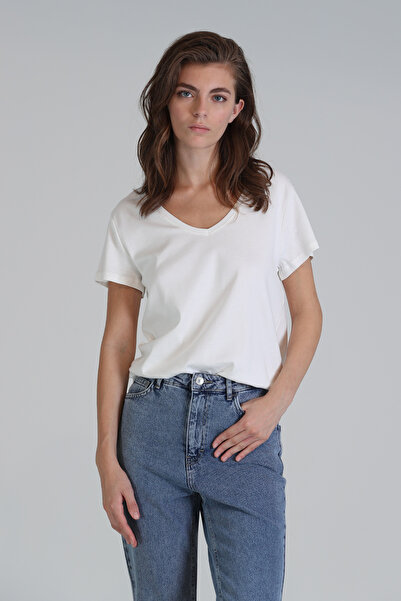 Lufian Γυναικείο T-Shirt σε εκρού χρώμα Florence