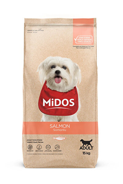 MİDOS Ξηρά τροφή για σκύλους, Midos, με κρέας σολομού, Premium, 15 kg, καθημε...