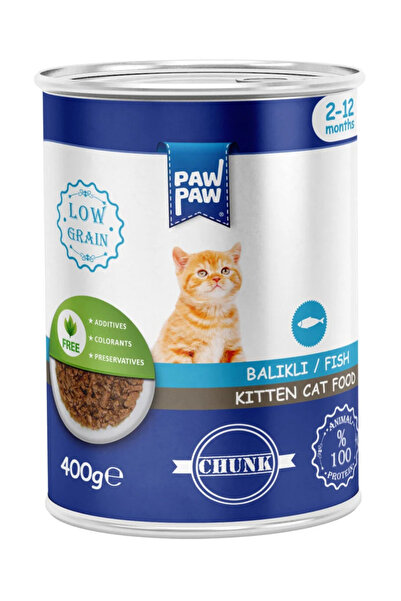 PawPaw Υγρή τροφή για νεαρές γάτες, με κομμάτια ψαριού σε σάλτσα, 400 g, υγιή...