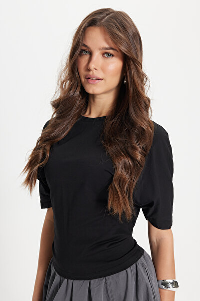 Tudors Γυναικεία μπλούζα oversize με φαρδιά γραμμή, 100% βαμβακερή, με λαιμόκ...