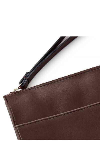 HELMBROOK Geantă portofoliu din piele naturală pentru femei, cu fermoar, prot...