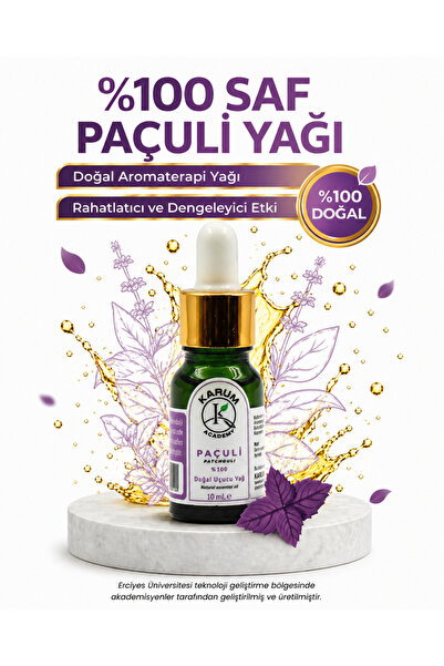 KARUM Patchouli Essential Oil 100% Pure and Natural with Glass Dropper 10 ml