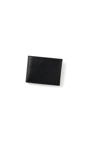 HELMBROOK Men's Genuine Leather Wallet Multi-Compartment Rfid Protected Dean Black