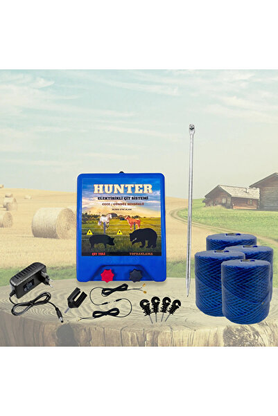 Hunter Ekonomik 2000Mt Domuz - Ayı Kovucu Elektrikli Çit Sistemi Adaptörlü