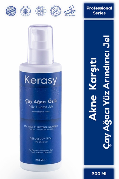 kerasy Akne Karşıtı Antioksidan Çay Ağacı Özlü Yüz Temizleme Jeli Sebum Denge...