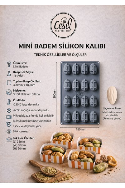 Cesil Mini Almond Silicone Mold |   French Pastry Mousse & Dessert Mold