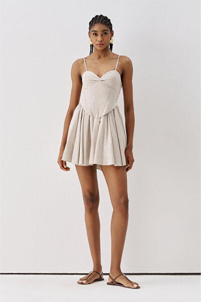 Sagaza Studio Φόρεμα - Μπεζ - Γραμμή Α