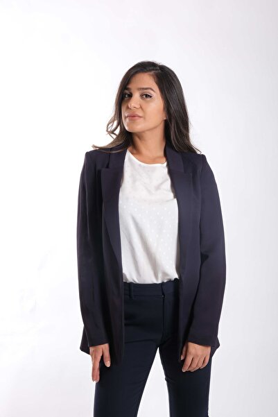 Blues Outlet Women's buttonless navy blue jacket-navy blue