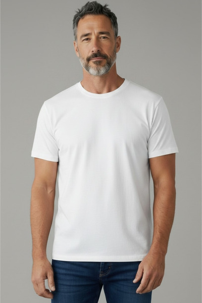 Geco Ανδρικό/Unisex 100% βαμβακερό μπλουζάκι με χοντρή υφή, βασική κανονική ε...