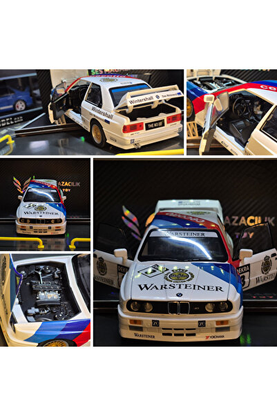 Online 1:24 BMW M3 1988 E30 DTM Çek Bırak Metal Diecast Model Araba Beyaz Renk