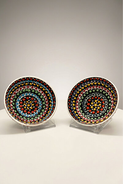 Store Mandala Stil Puantiyeli Hand Made Kase 2’li