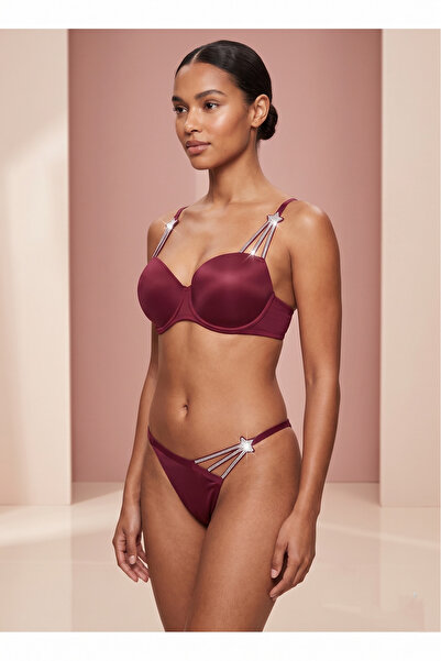 TAŞDELEN AVM Γυναικείο Σετ Σουτιέν με Πέτρες Black Star - Σετ Εσώρουχα με Πέτ...