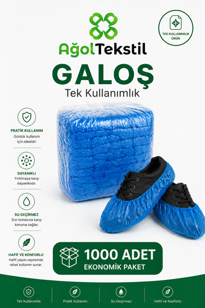 ağol tekstil الجرموق الأزرق الأول الجودة - 1000 قطعة (للاستعمال مرة واحدة)