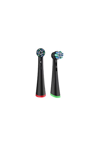 Pebadent Set of 2 brush heads compatible with Oral-B iO, Black