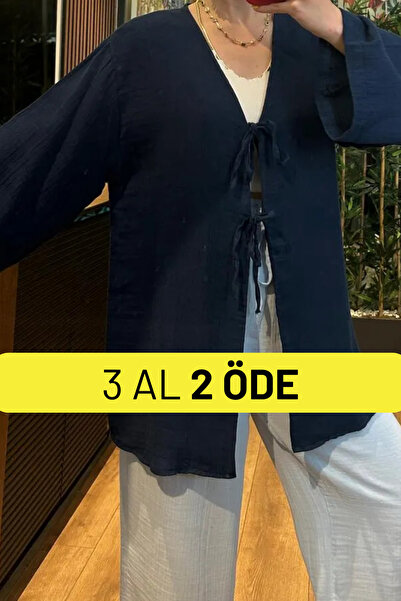 Balenbi Γυναικείο ελαφρύ διαφανές ύφασμα μουσελίνας με διπλό κορδόνι 1101