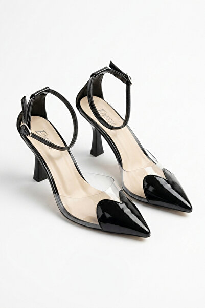 Black Spring Heart Comfortable Fit 7cm Heel Shoes