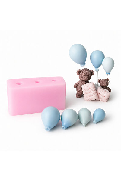Poyrish PY10002616 - Silikon Kalıp Mum Kalıbı - 3B Balonlar