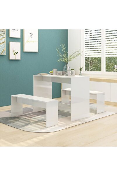 Concept Kitchen furniture set, 3 pieces, high-gloss white, chipboard