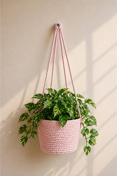 ÖRGÜM Çiçeklik Dekoratif Saksılık 15x15 Cm BİTKİ VE ASMA APARATI DAHİL DEĞİLDİR