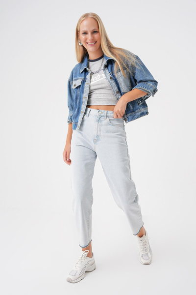 BPF Yüksek Bel Slim Mom Jean