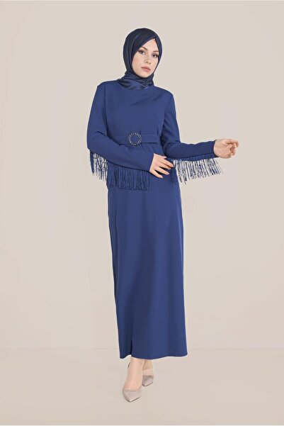 Alvina Sleeves and Back Tasseled Belt Dress 40626