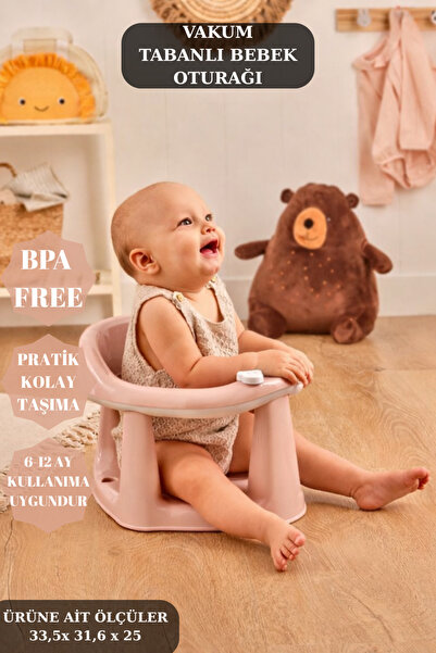 PONÇİK STORE Vakum Taban Mama Oturağı - Bebek Banyo Oturağı - Oturak Vakumludur