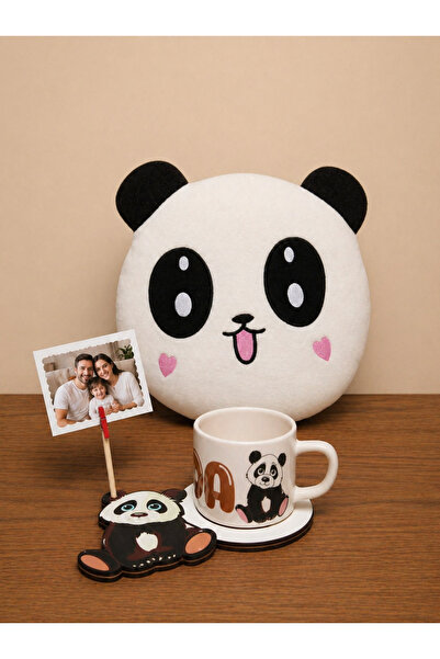 RETROGO Panda 3D figürlü kupa & Polar yastık Arkadaşa hediye