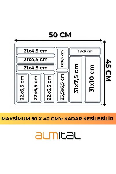 almital mobilya aksesuarları furniture accessories 50×45 سم. طقم ملاعق ومجارف من أنثراسايت مكون من قطعتين (قابل للقطع بحرية) 50x40 سم يمكن قطعه حتى هذه الحجمة