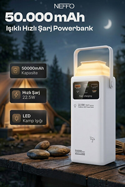 NEFFO 50.000 Mah LED Işıklı 22.5 Hızlı Şarj Powerbank – USB-C & Çoklu Cihaz D...