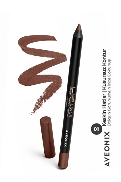 AVEONIX Lip Liner 01 İpeksi Dokulu Kolay Uygulanan Net ve Pürüzsüz Çizgi Duda...