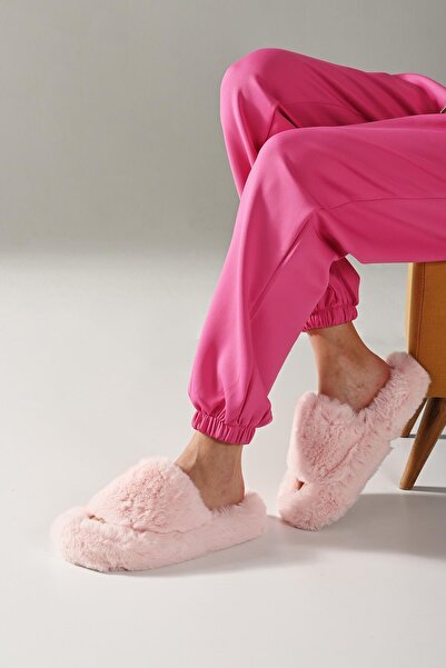 Beyond Γυναικείες Παντόφλες Πούδρα Extra Soft Furry House 3cm Bynd01