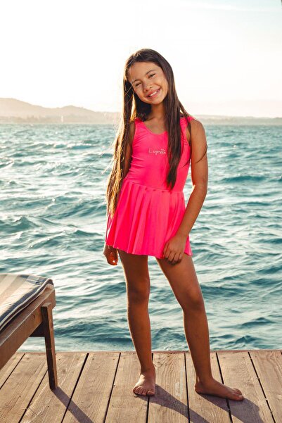 Minigimin Cicileri Μαγιό για κορίτσια με πλισέ φούστα και τιράντες - Φούξια