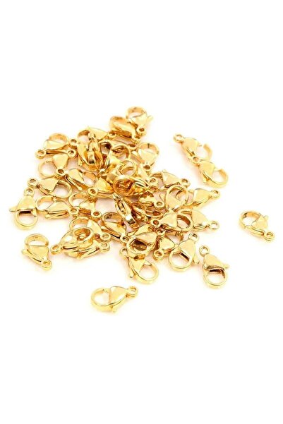 yiğit aksesuar 10 Adet Pirinç Gold Kararma yapmaz 502 Papağan Kilit-kapama (1...