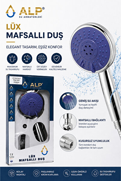 ALP Lüks Duş Başlığı,Su Tasarruflu, Modern Tasarım Duş Spreyi