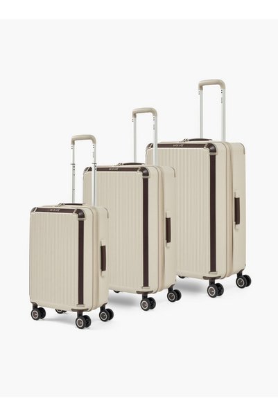 Wave Textured Harcase Trolley Bag with Retractable Handle - Set of 3