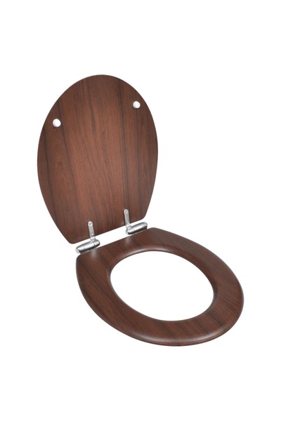 vidaxl Κάλυμμα Λεκάνης με Soft Close Λιτό Σχέδιο Καφέ από MDF