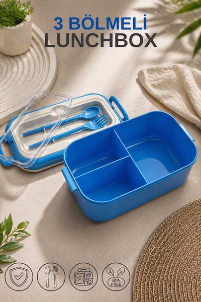 Nandy Home Lunchbox Kaşık & Çatal Dahil - Kilitli Kapaklı - Taşıma Saplı - 3 ...
