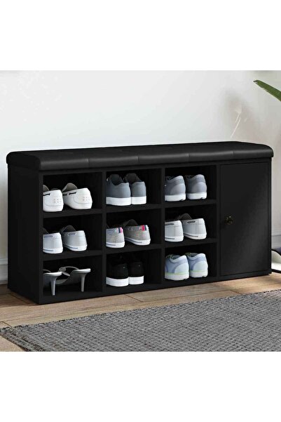 vidaxl Παπουτσοθήκη Μαύρη 102 x 32 x 50 εκ. από Επεξεργασμένο Ξύλο