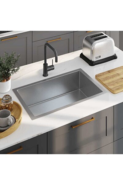 vidaxl Νεροχύτης Κουζίνας Χειροποίητος Ανοξείδωτο Ατσάλι