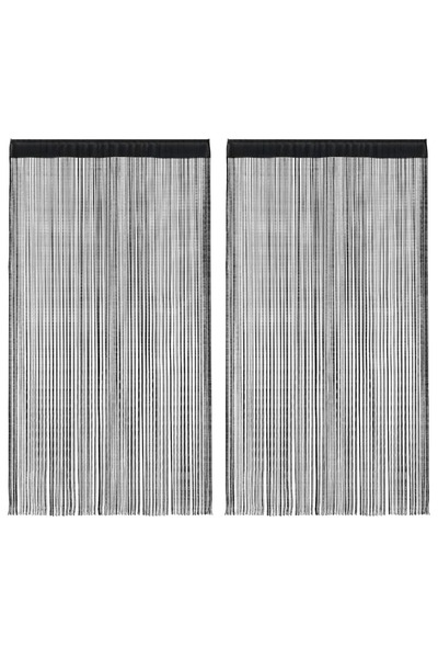 vidaxl Κουρτίνες με Κρόσσια 2 τεμ. Μαύρες 140 x 250 εκ.
