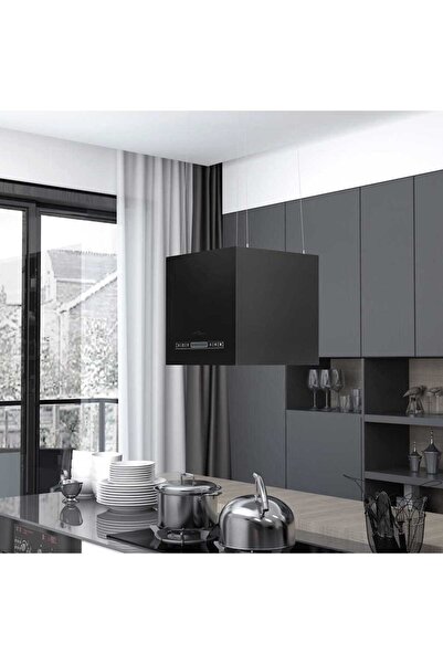 vidaxl Απορροφητήρας Νησίδα Κρεμαστός LCD 37 εκ. Ατσάλινος