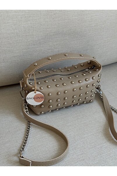 BAGLOVİS Γυναικεία μικροτσάντα χειρός και ώμου με ασημένια λεπτομέρεια Troc κ...