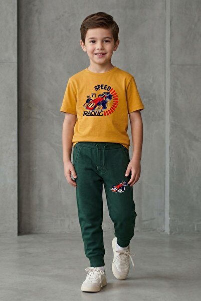 cm buseyiz BuseKids Boy's New Season Πολύχρωμο T-Shirt με στάμπα και σετ με ρ...