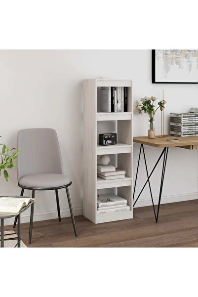 vidaxl Βιβλιοθήκη/Διαχωριστικό Λευκό 40x30x135,5 εκ. Ξύλο Πεύκου