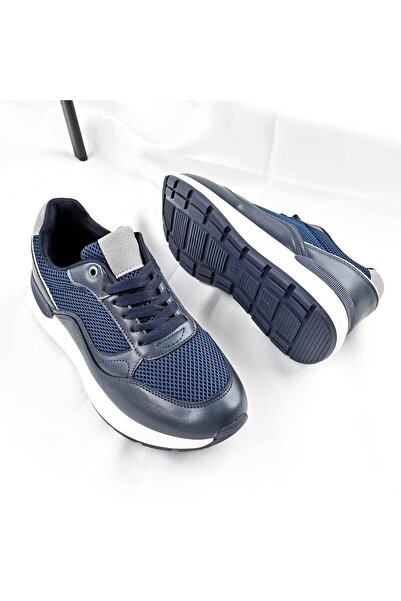 Tmall Pantofi sport bărbați, cu inserții din plasă, B4054, Albastru închis